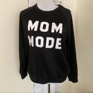 Mom Mode Crew Neck Sweatshirt Black Pullover